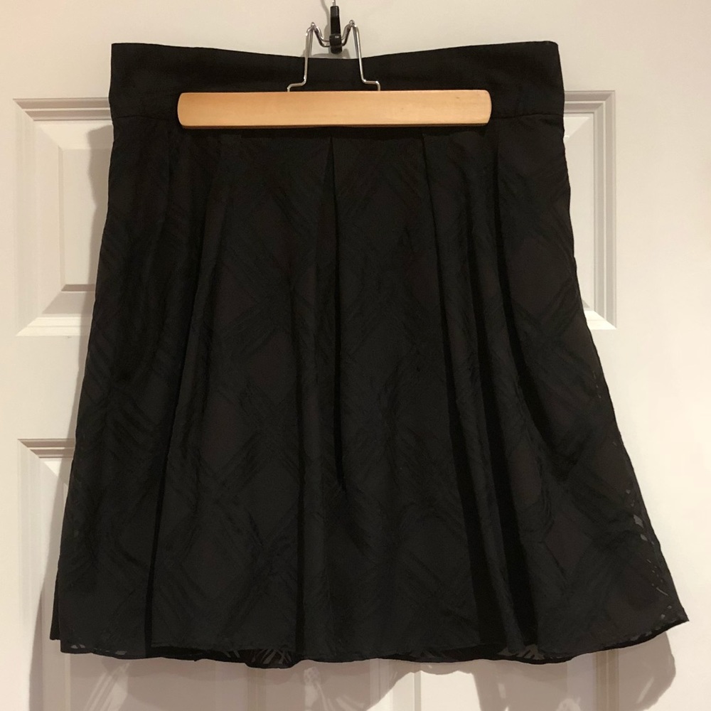 Black Pleated A-Line Skirt by Express